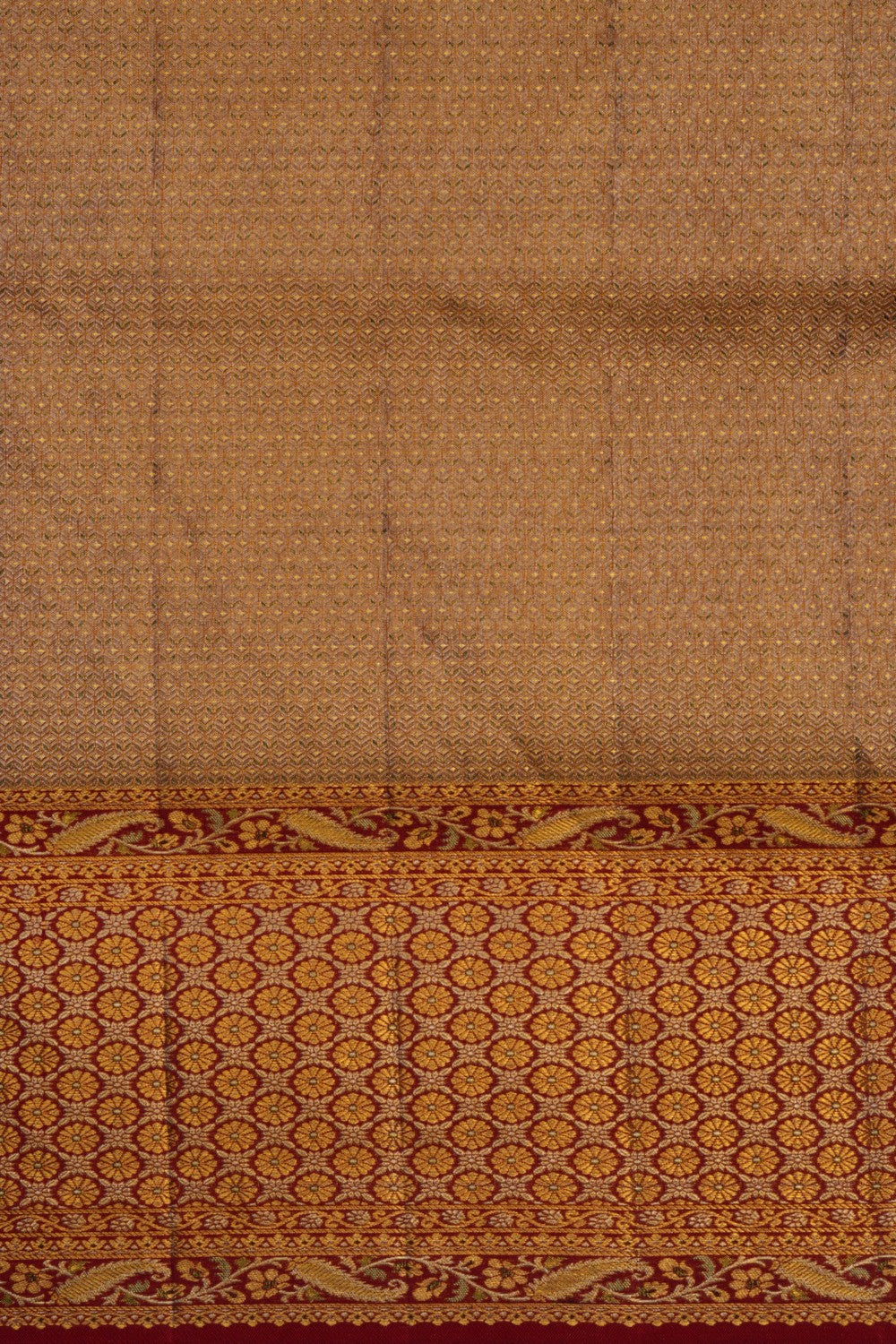 Kanchipattu Tissue Brocade Green Gold Saree
