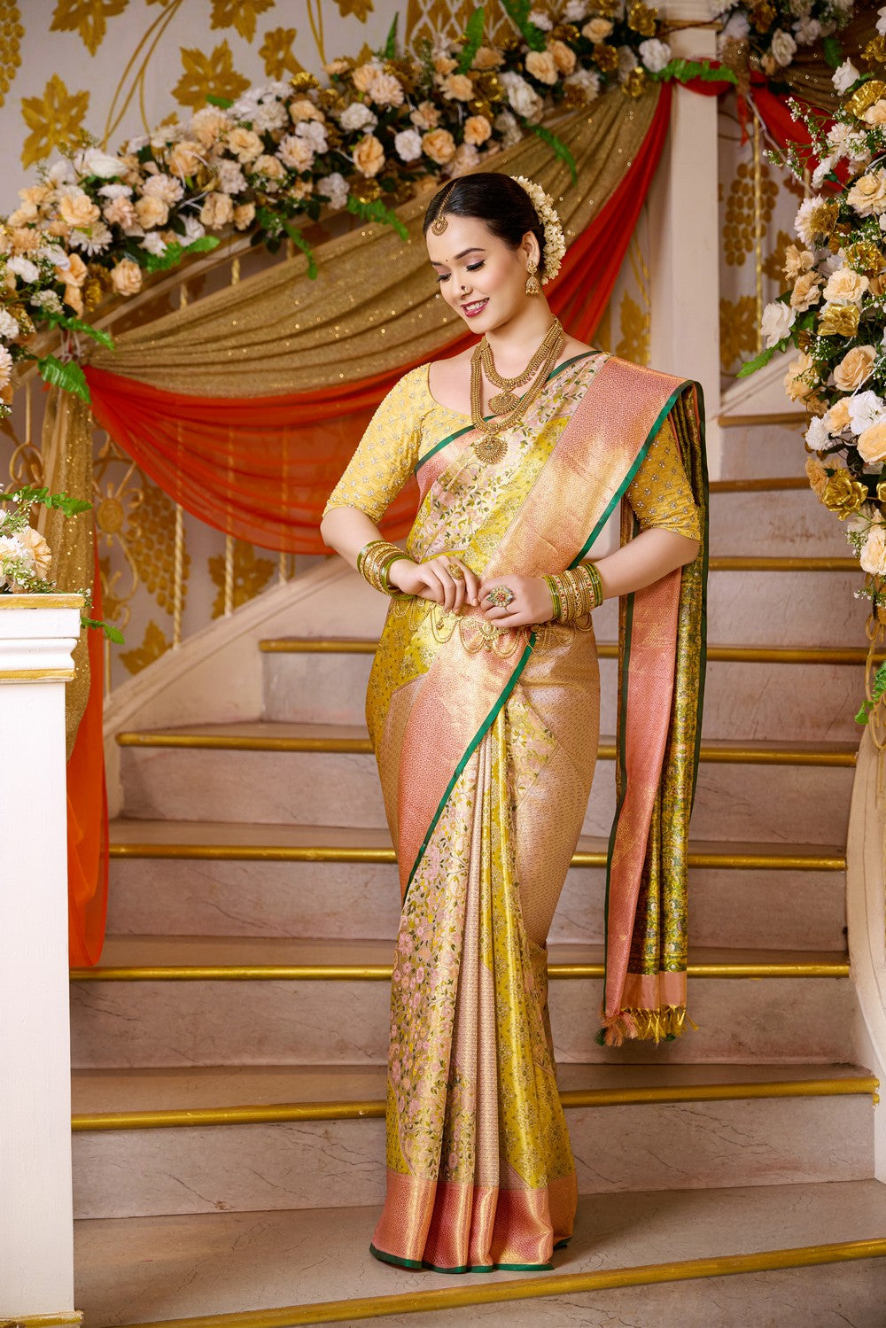 Image of Kanchipattu Brocade Gold Saree