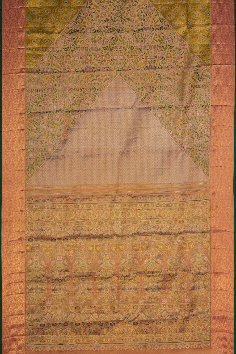 Image of Kanchipattu Brocade Gold Saree