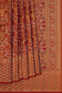 Image of Kanchipattu Tissue Brocade Red Saree