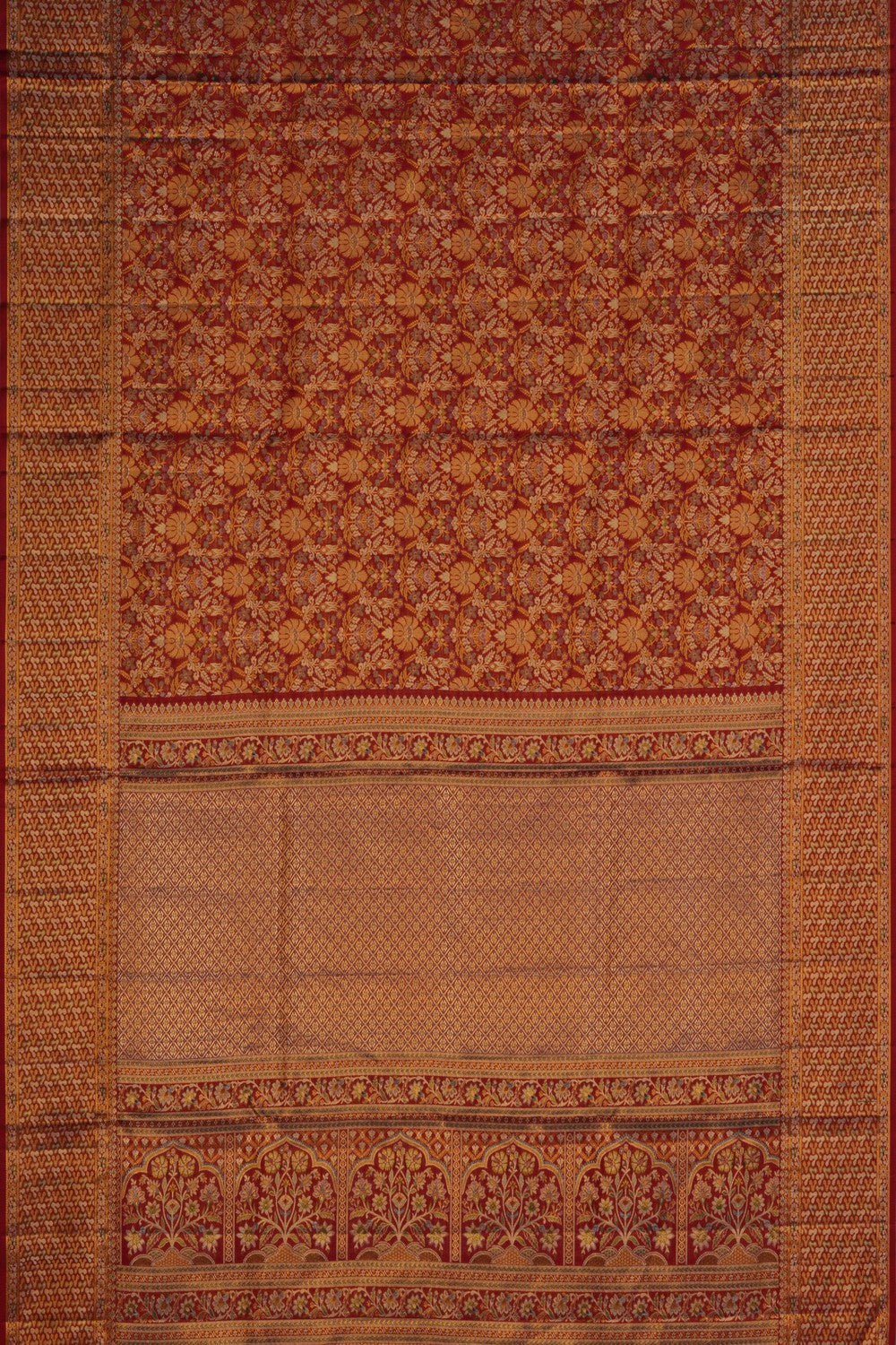 Kanchipattu Tissue Brocade Red Saree