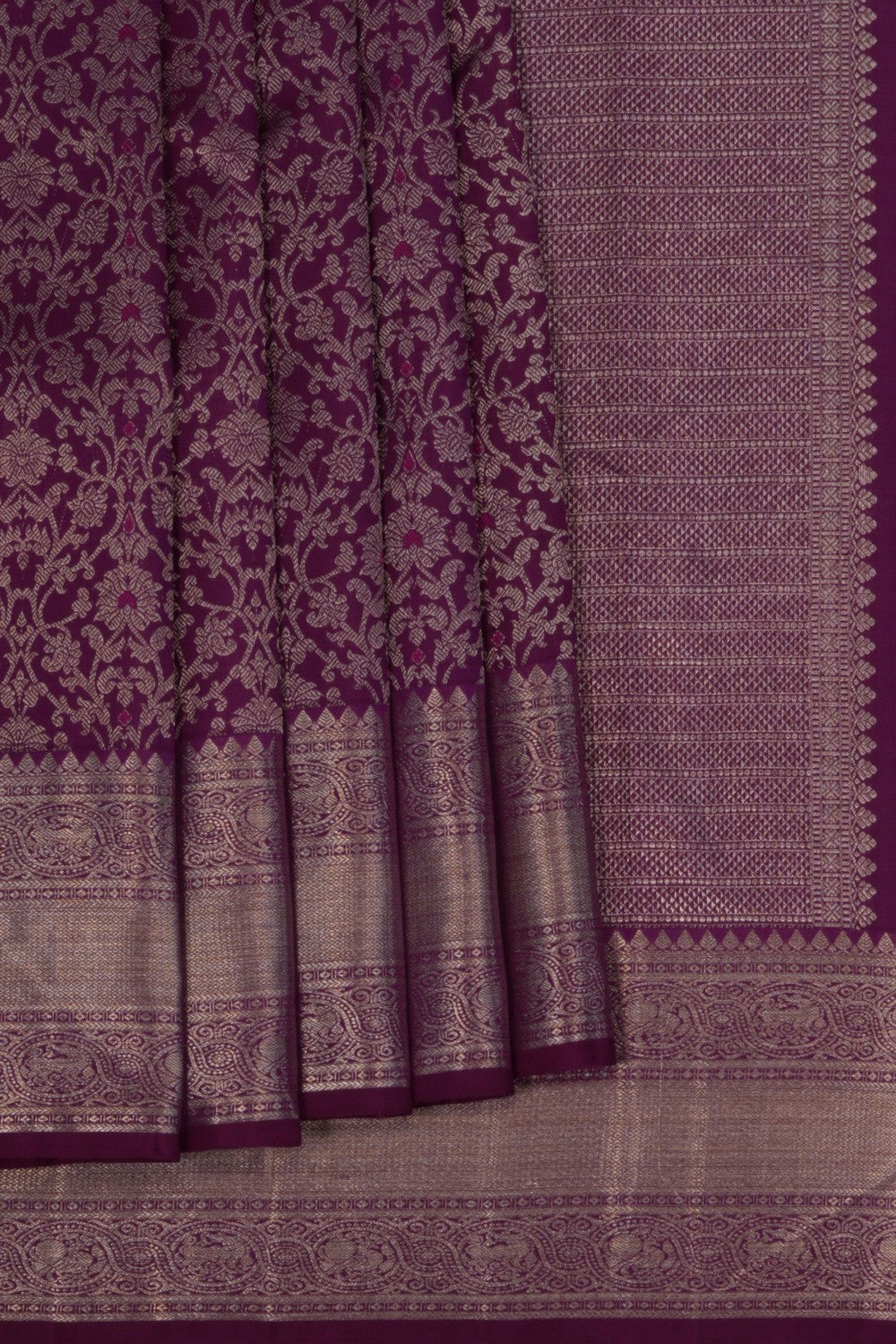 Image of Kanchipuram Silk Purple Saree
