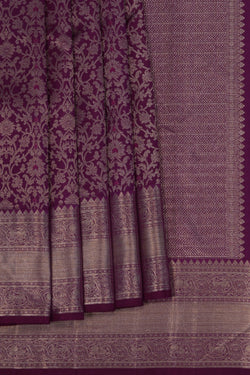 Image of Kanchipuram Silk Purple Saree