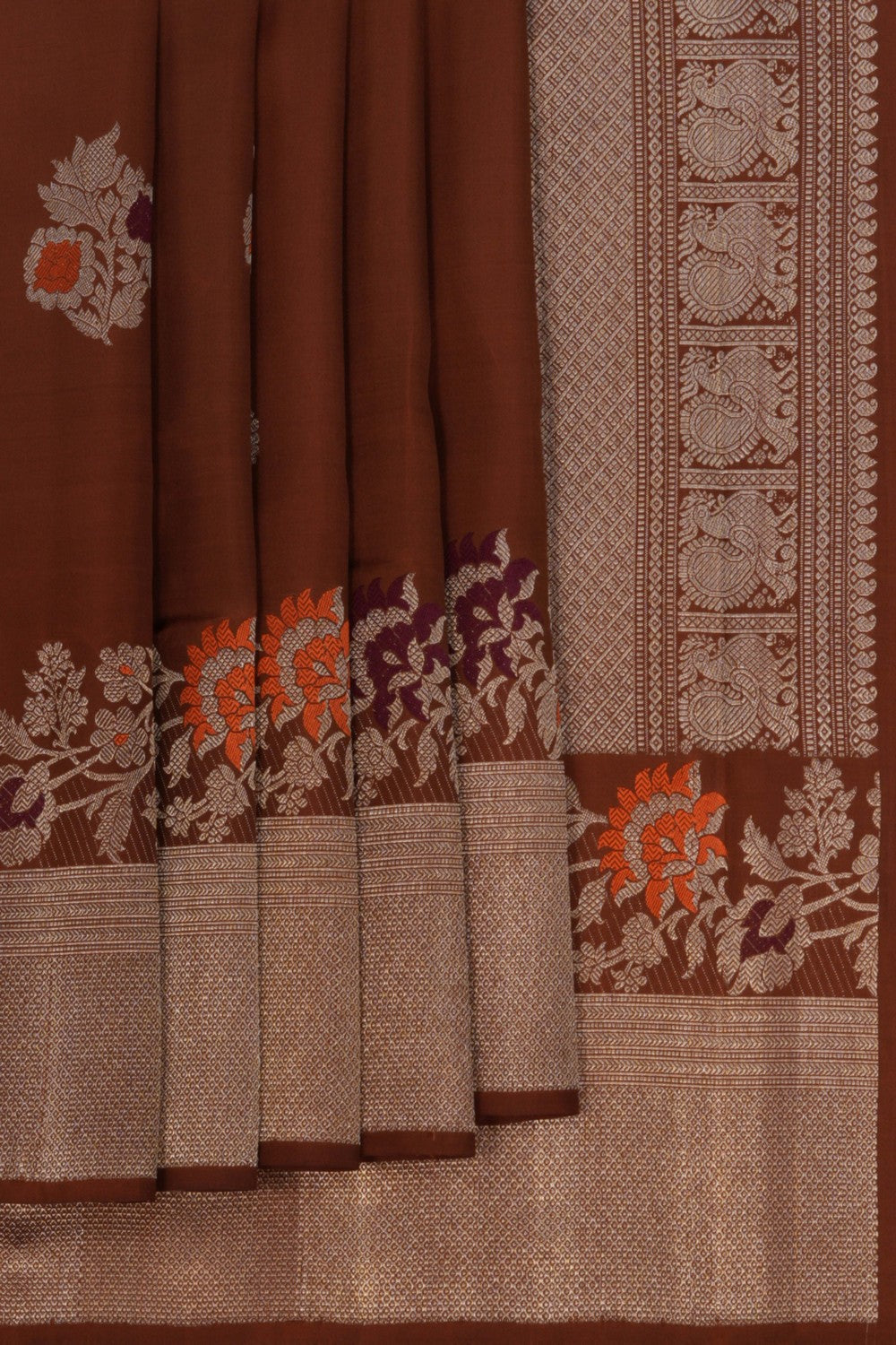 Kanchipuram Silk Brown Saree