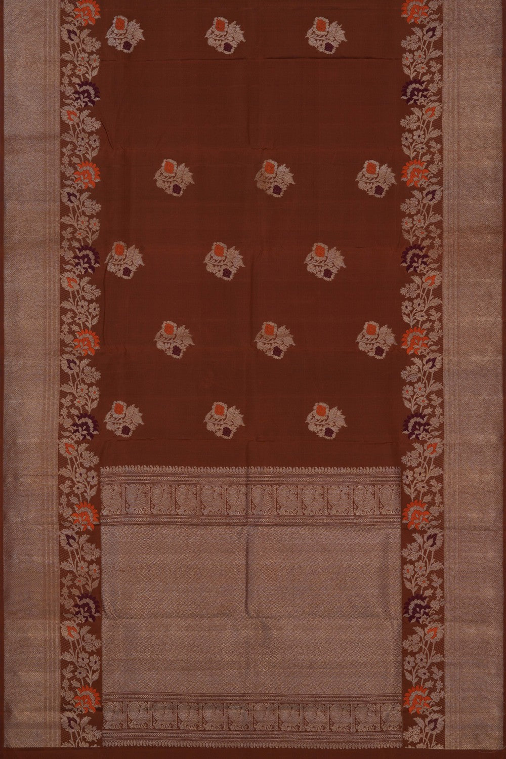 Kanchipuram Silk Brown Saree