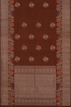 Image of Kanchipuram Silk Brown Saree