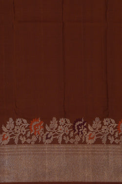 Image of Kanchipuram Silk Brown Saree