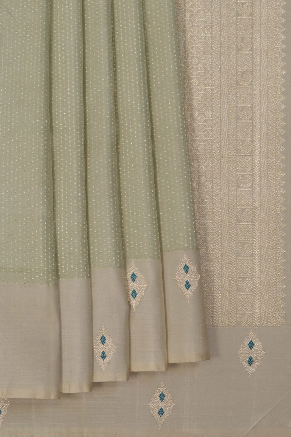 Arani Silk Pista-Green Saree