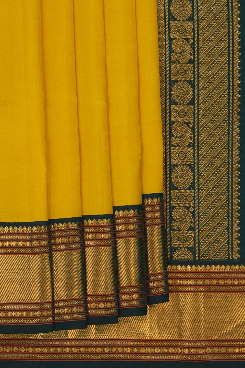 Image of Arani Silk Yellow Saree