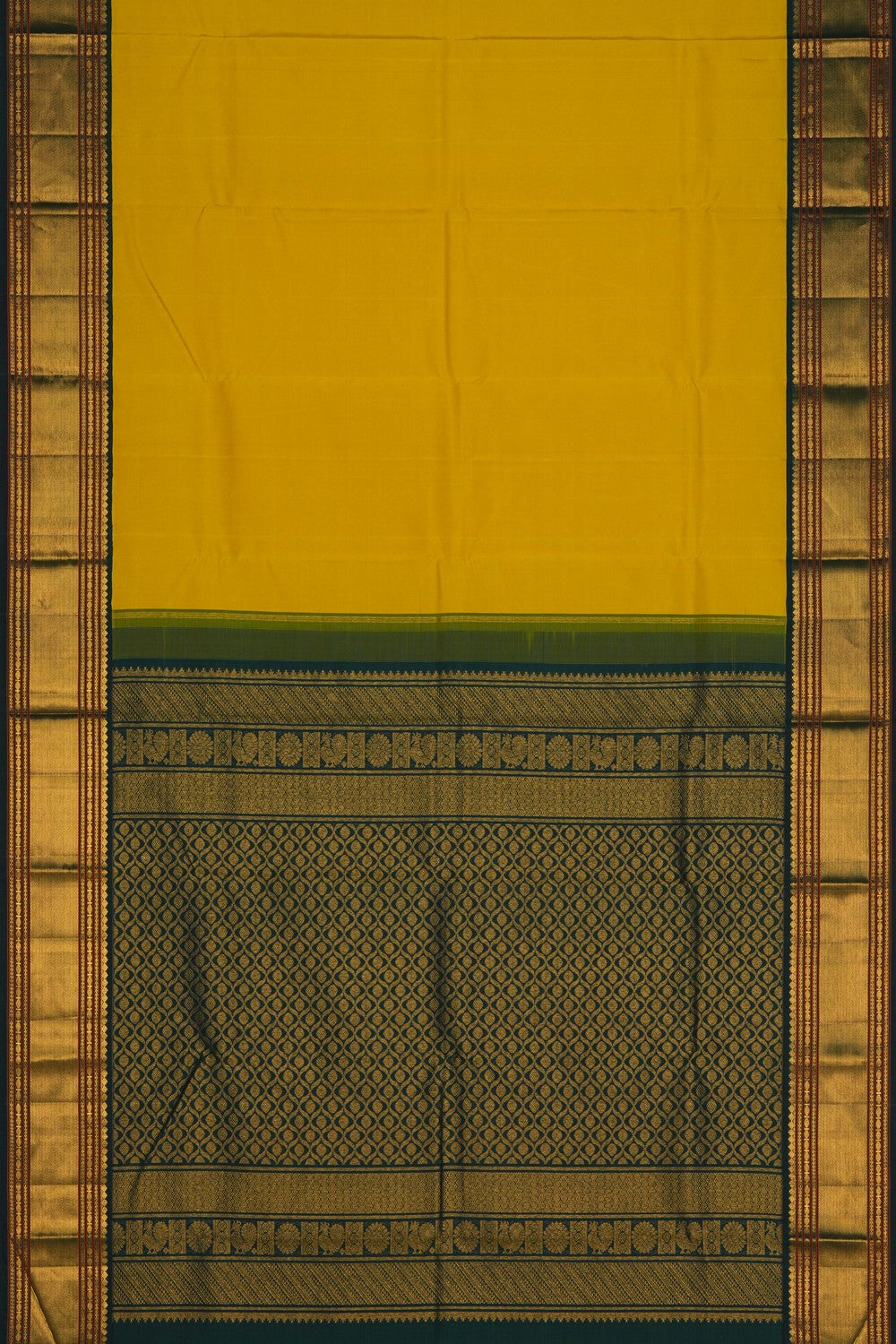Image of Arani Silk Yellow Saree