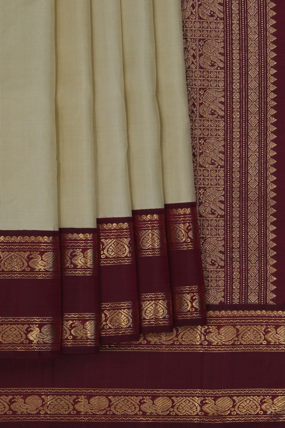 Image of Arani Silk Pista Green Saree