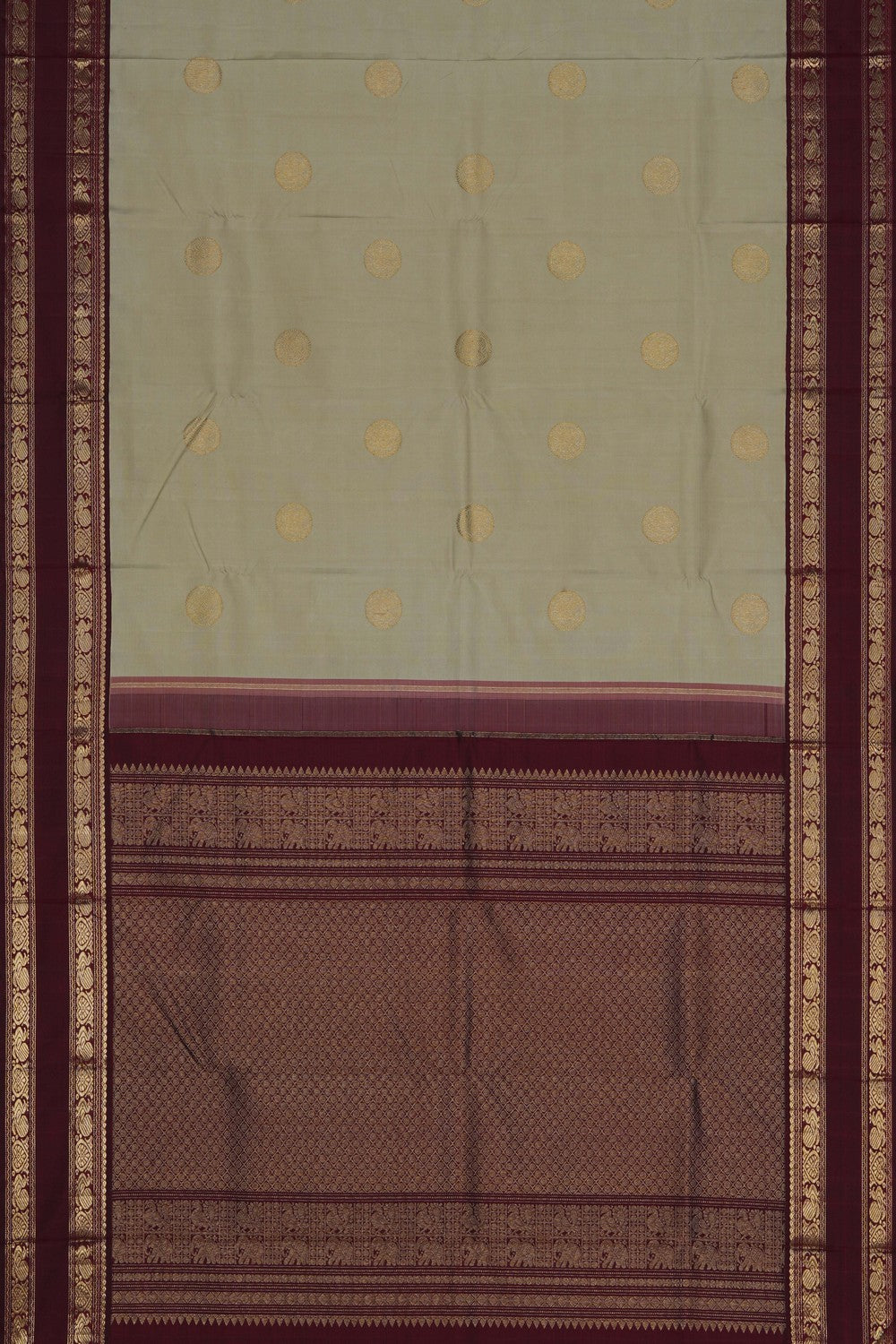 Image of Arani Silk Pista Green Saree