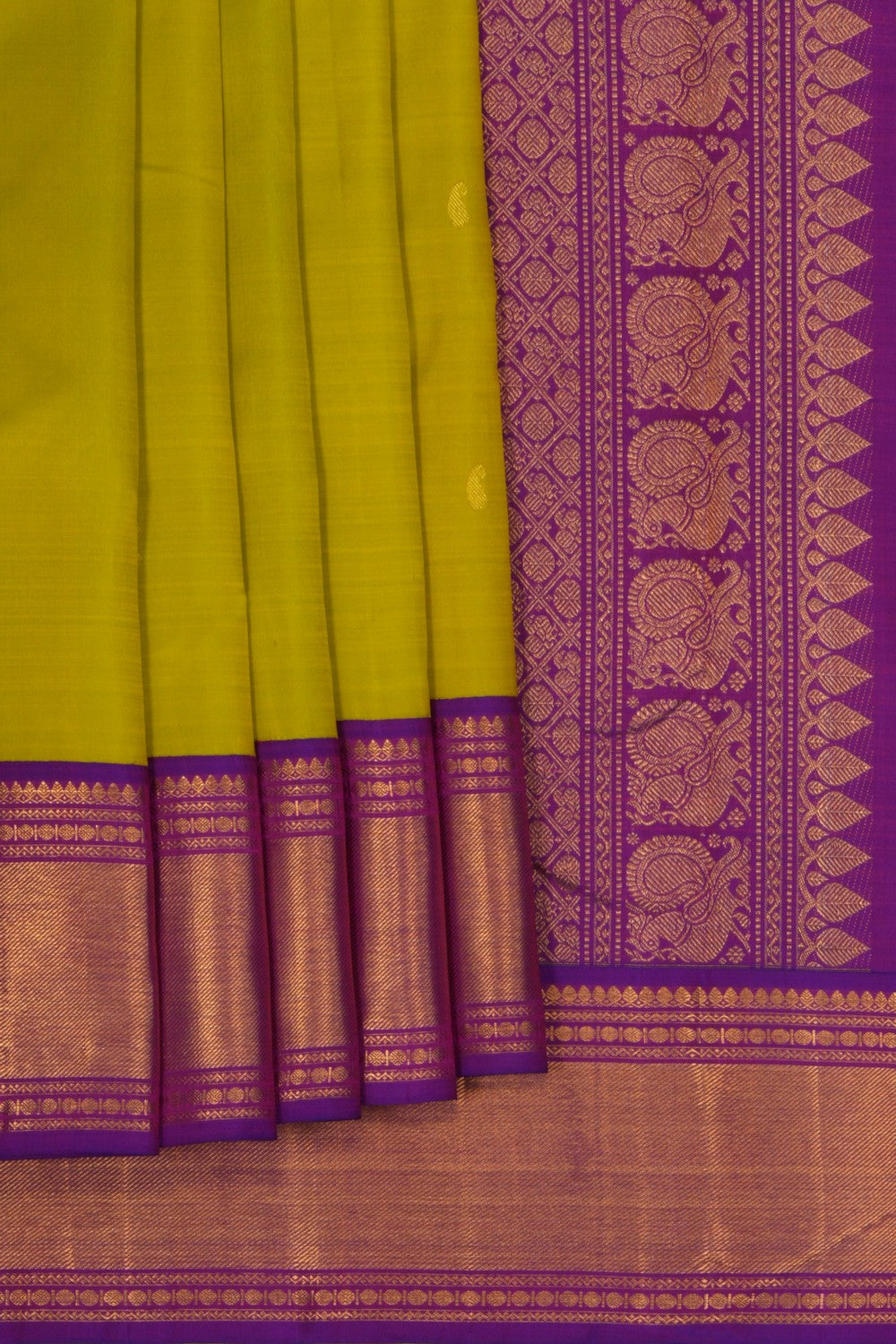 Image of Arani Silk Vibrant Green Saree