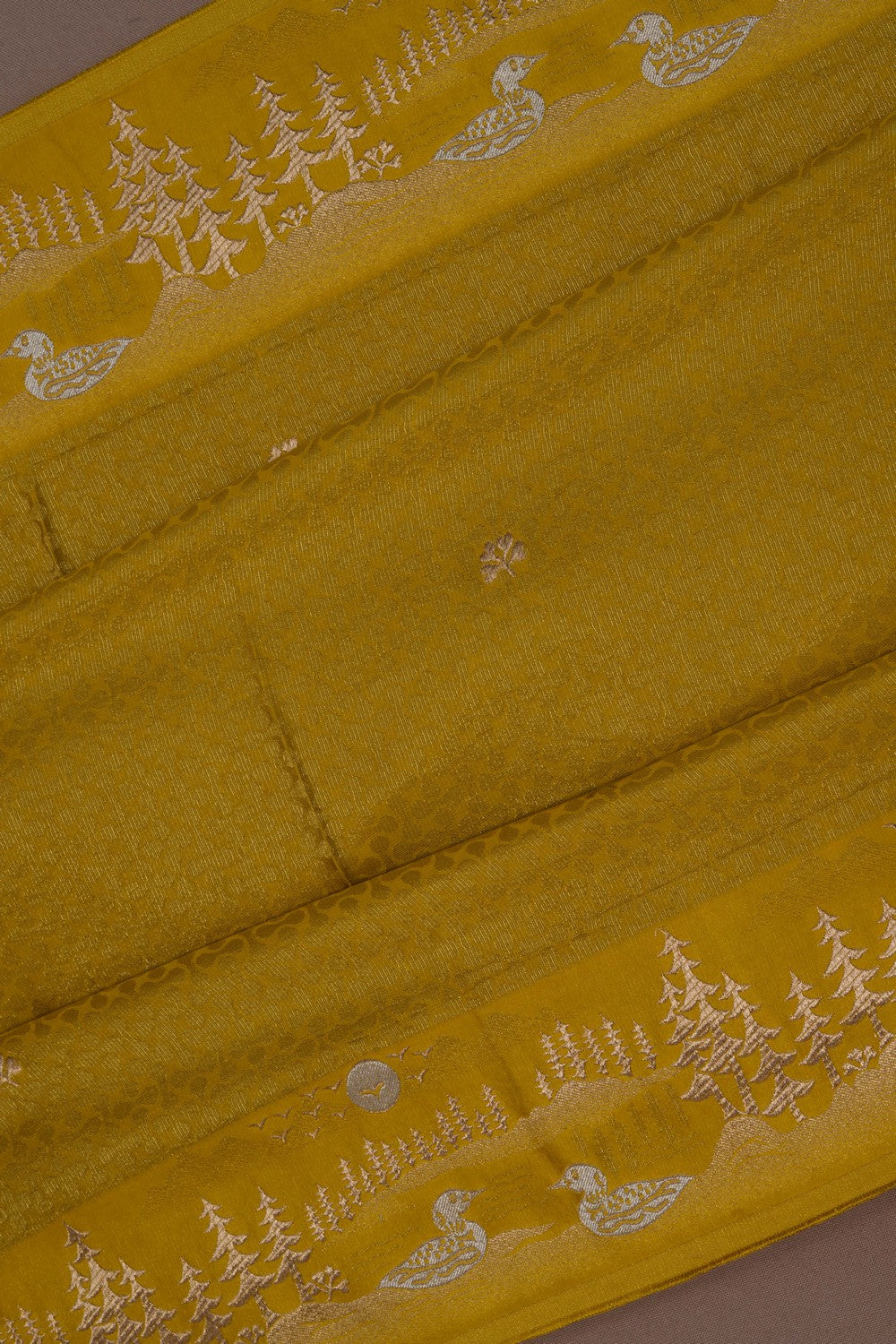 Image of Banarasi Satin Silk Moss Green Saree