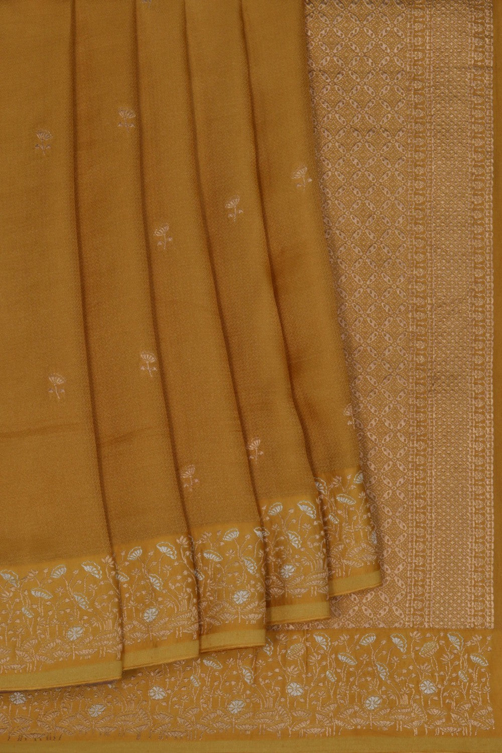 Image of Banarasi Satin Silk Mustard Saree