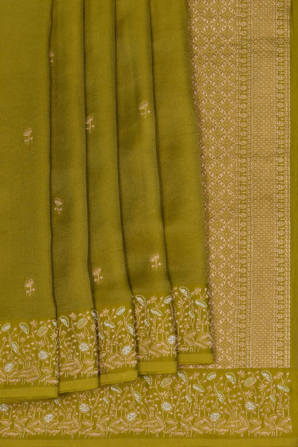 Banarasi Satin Silk Green Saree