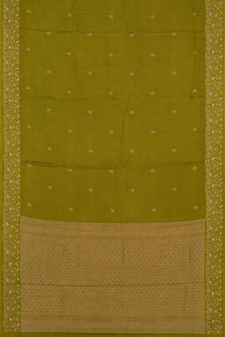 Image of Banarasi Satin Silk Green Saree