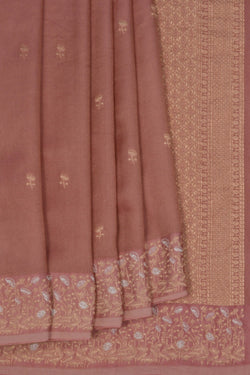 Image of Banarasi Satin Silk Pink Saree