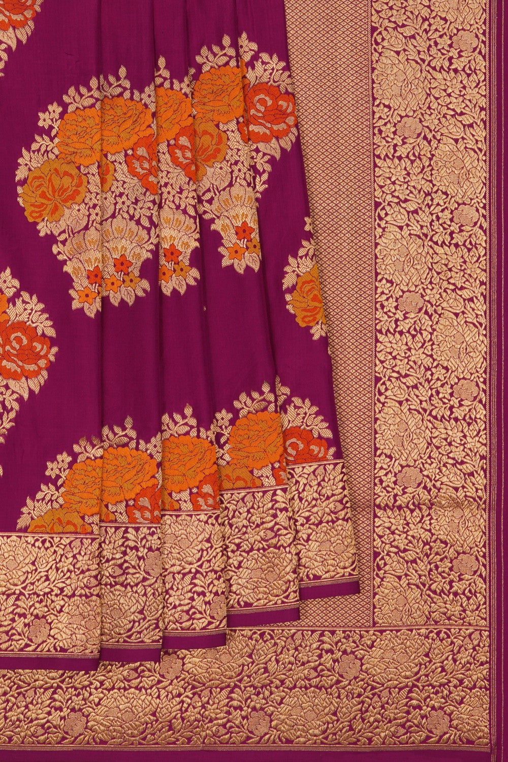 Image of Banarasi Silk Magenta Pink Saree