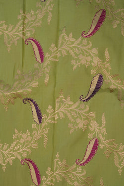 Image of Banarasi Katan Silk Green Saree