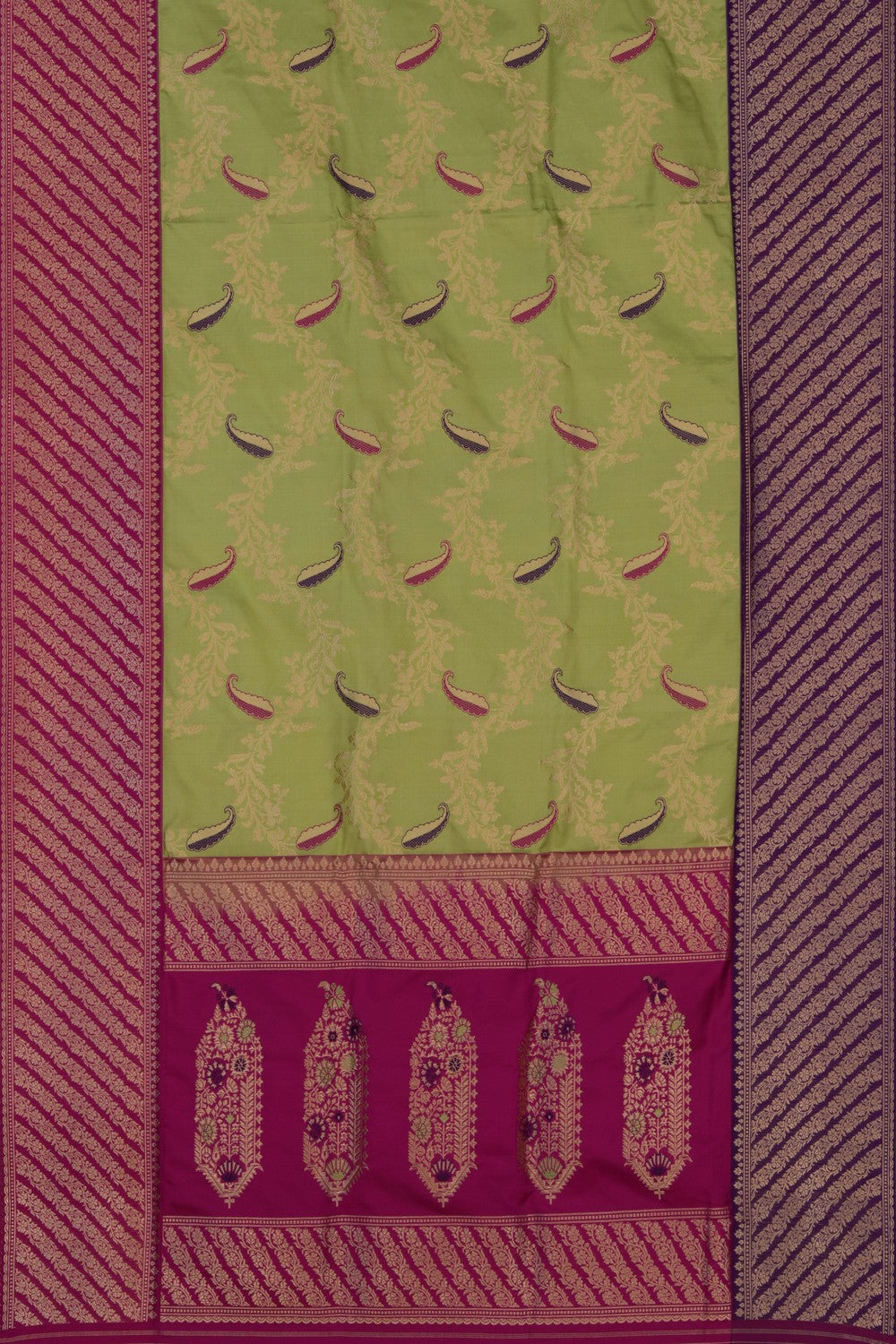 Image of Banarasi Katan Silk Green Saree