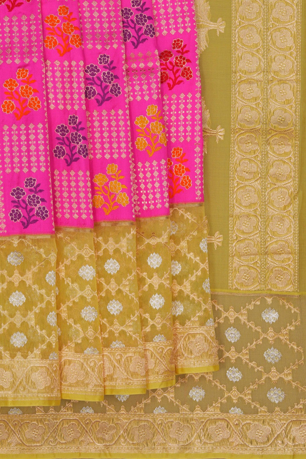 Image of Banarasi Silk Pink Saree