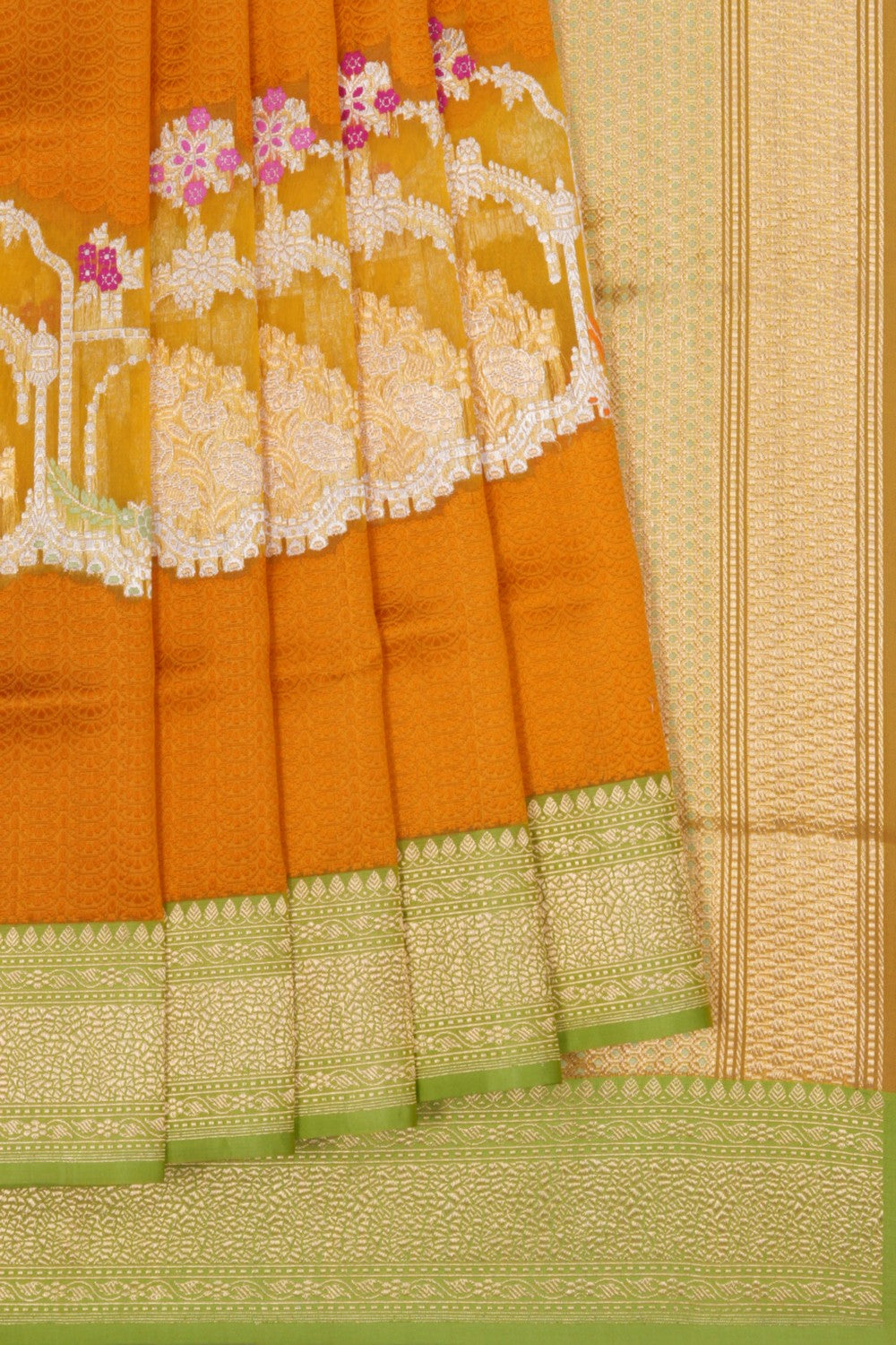 Image of Banarasi Katan Silk Mustard Saree