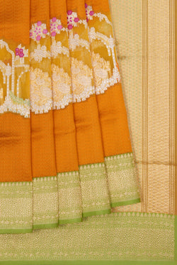 Image of Banarasi Katan Silk Mustard Saree