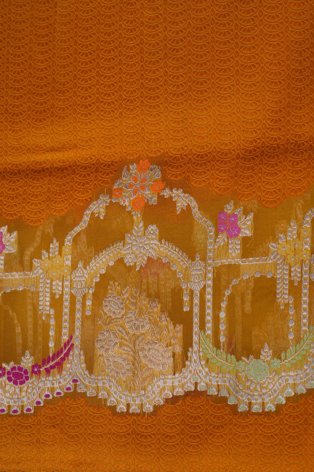 Image of Banarasi Katan Silk Mustard Saree