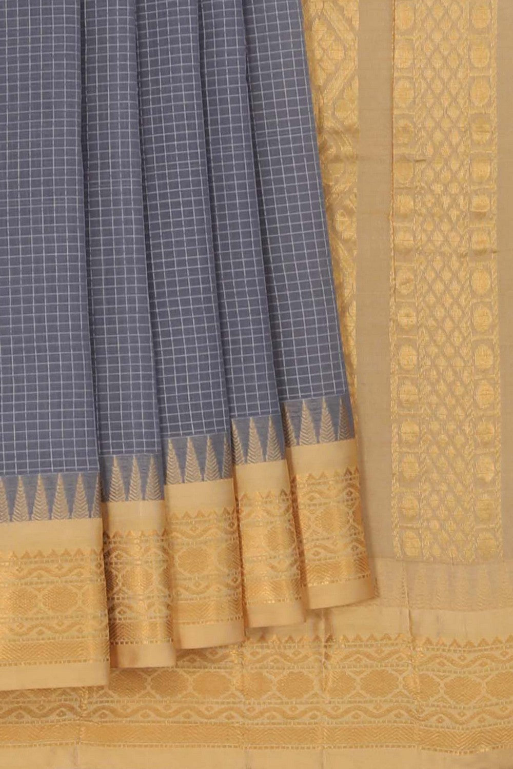 Gadwal Cotton Grey Saree