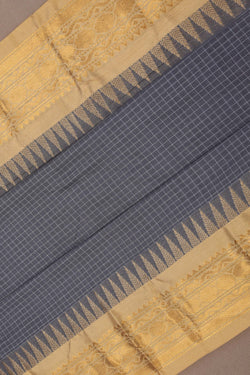 Image of Gadwal Cotton Grey Saree