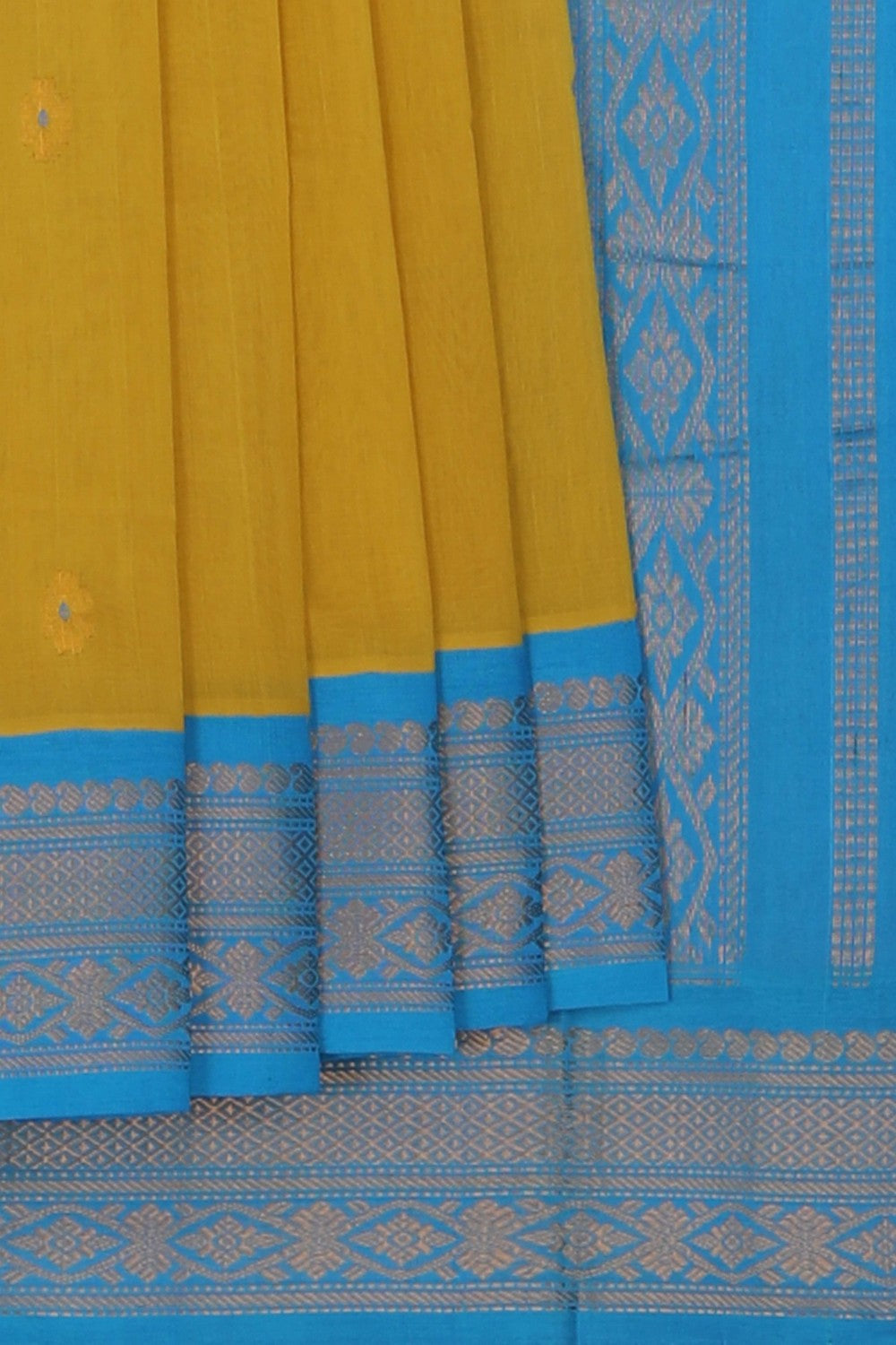 Gadwal Cotton Yellow Saree