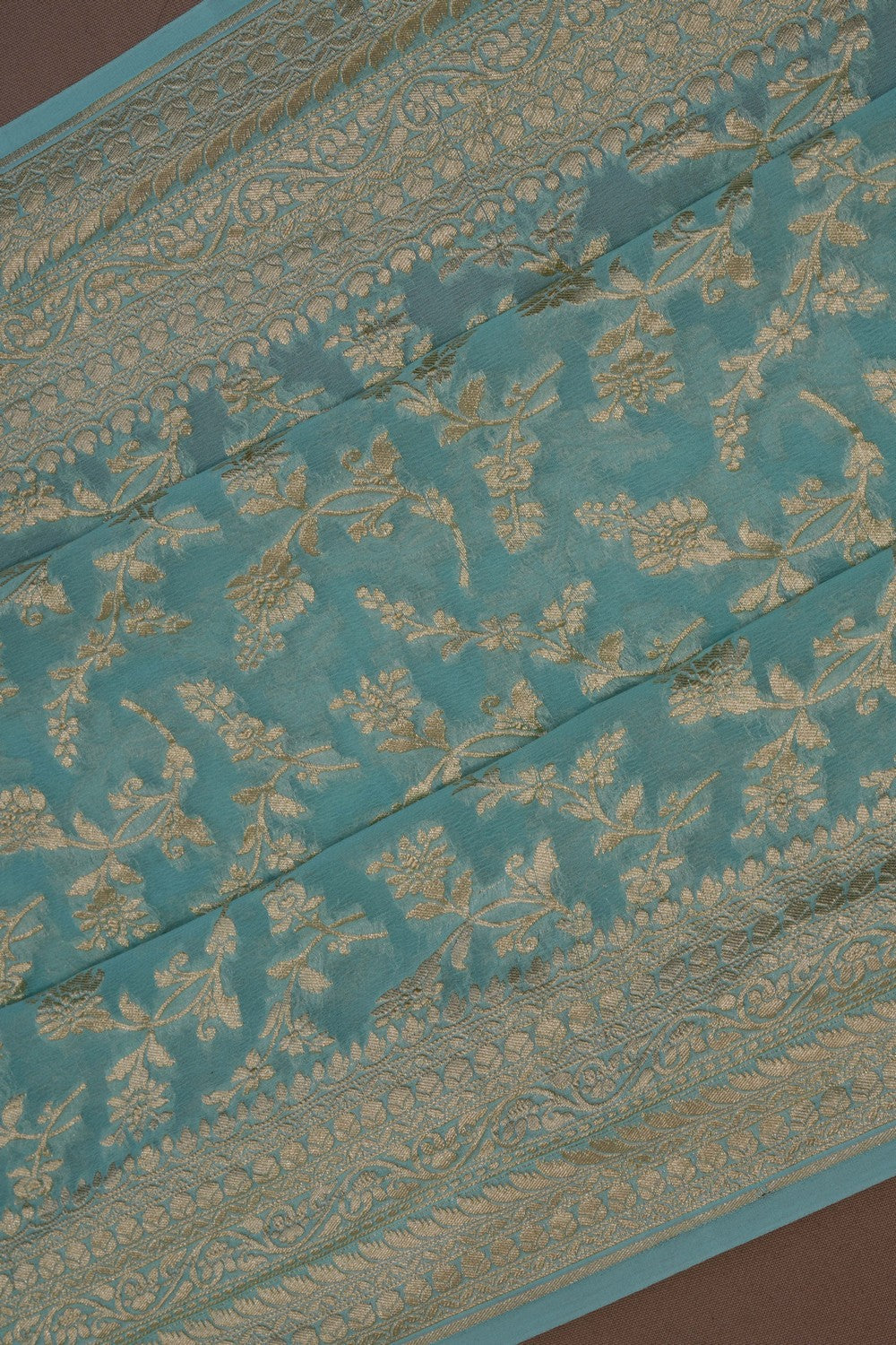 Banarasi Chiffon Ice Blue Saree