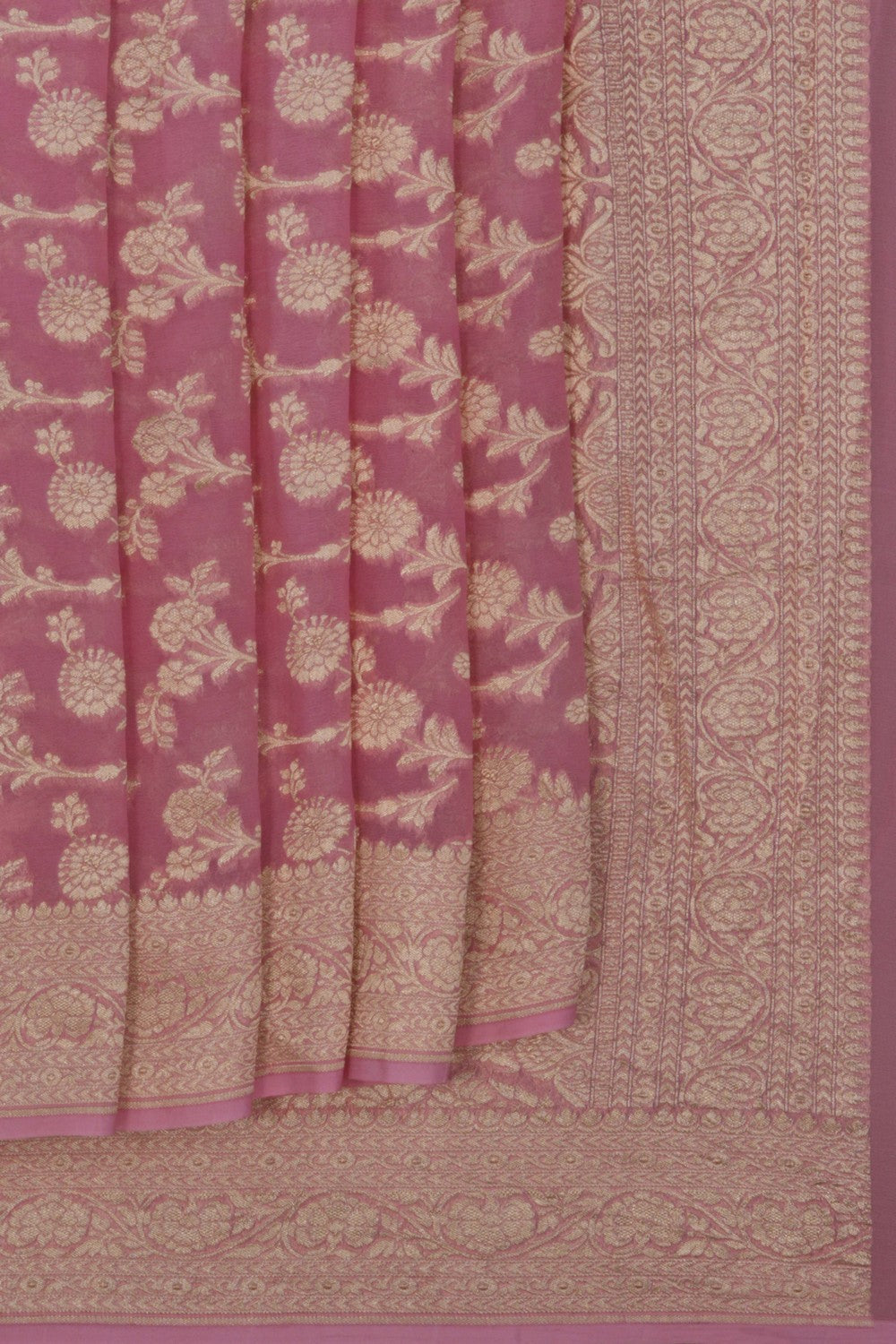 Banarasi Chiffon Pink Saree