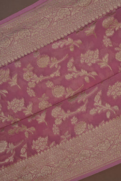Image of Banarasi Chiffon Pink Saree