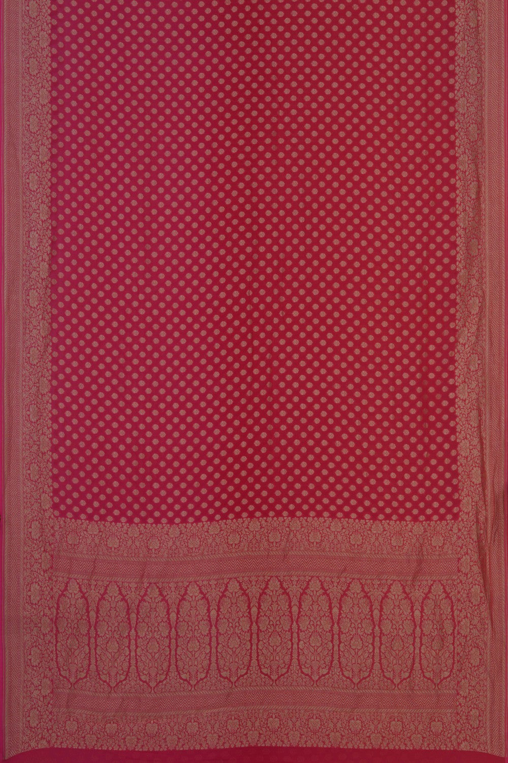 Image of Banarasi Chiffon Coral Pink Saree