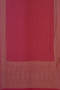 Image of Banarasi Chiffon Coral Pink Saree