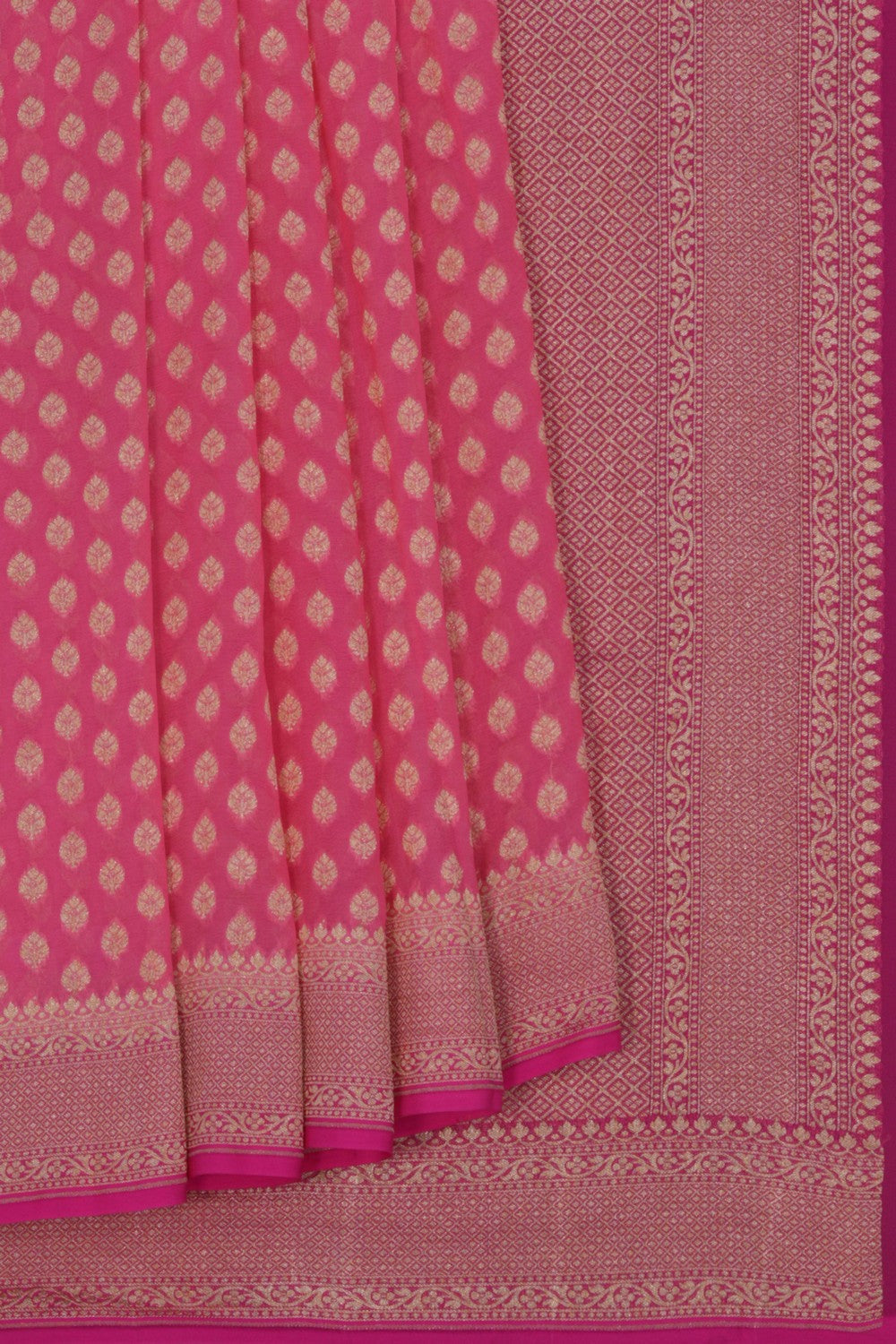 Banarasi Chiffon Pink Saree