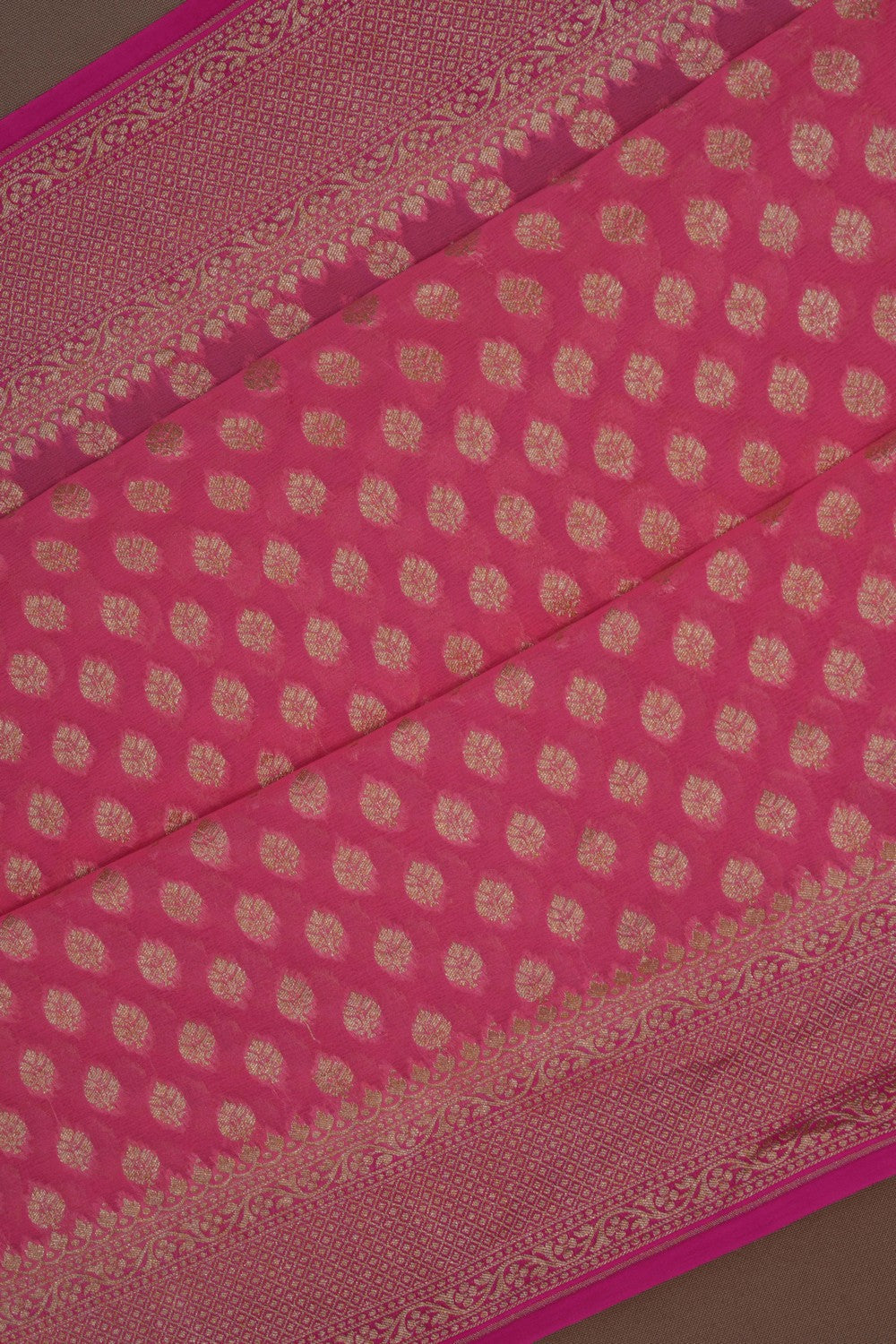 Banarasi Chiffon Pink Saree