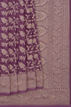 Image of Banarasi Chiffon Lavender Purple Saree