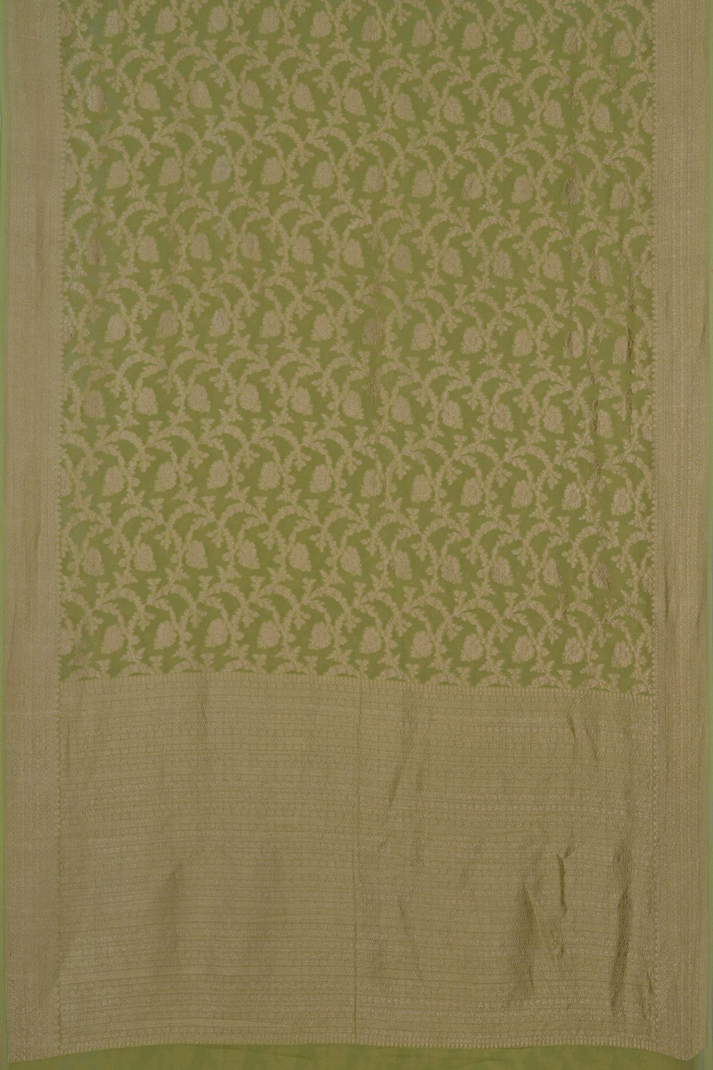 Image of Banarasi Chiffon Spring Green Saree
