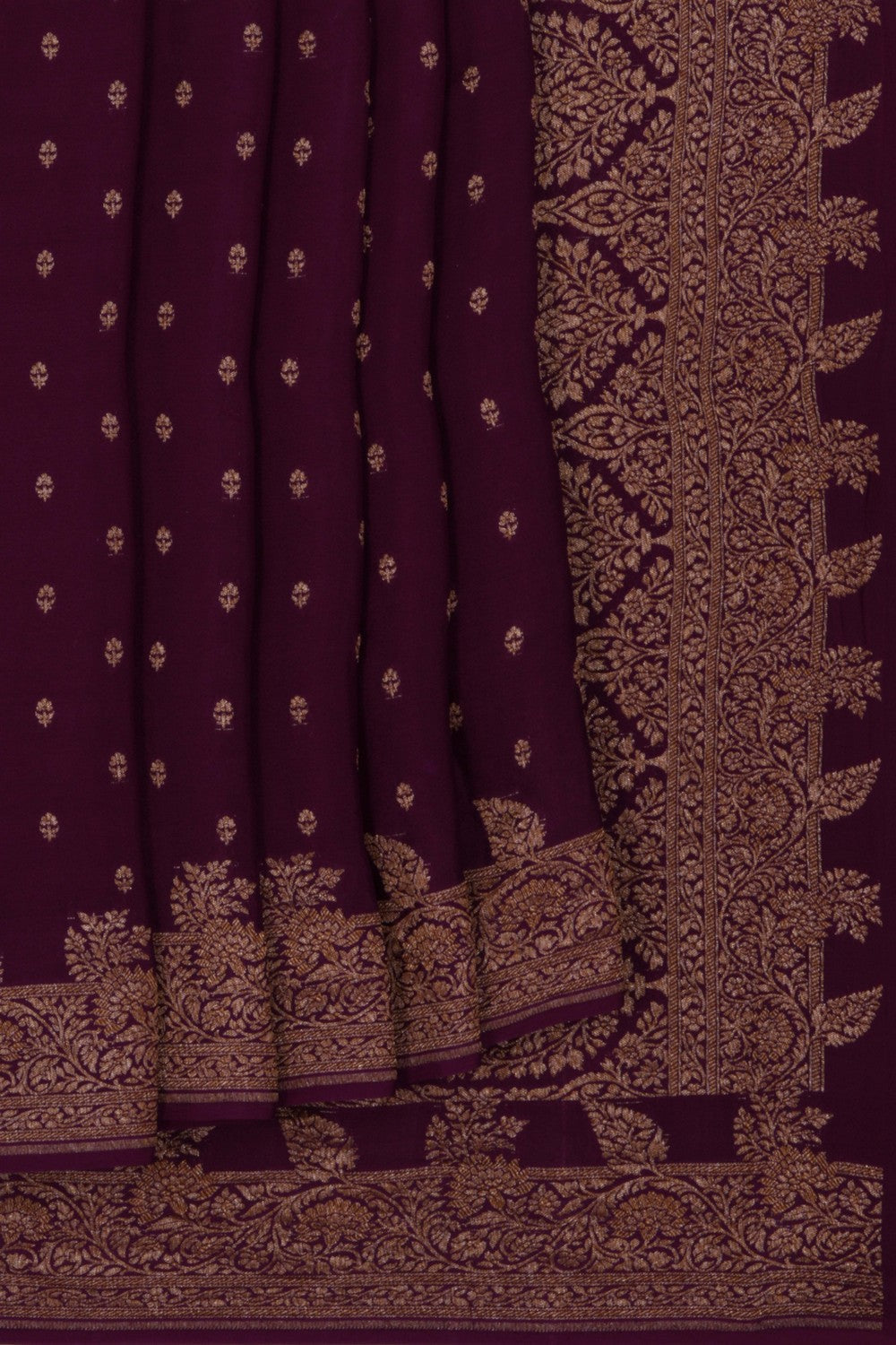 Banarasi Crepe Violet Saree