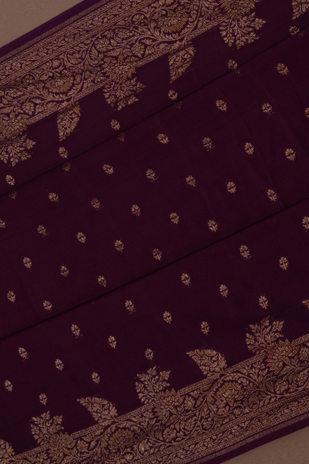 Banarasi Crepe Violet Saree