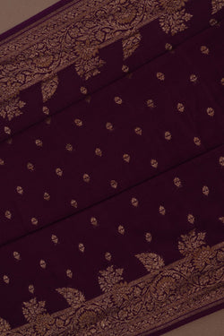 Image of Banarasi Crepe Violet Saree