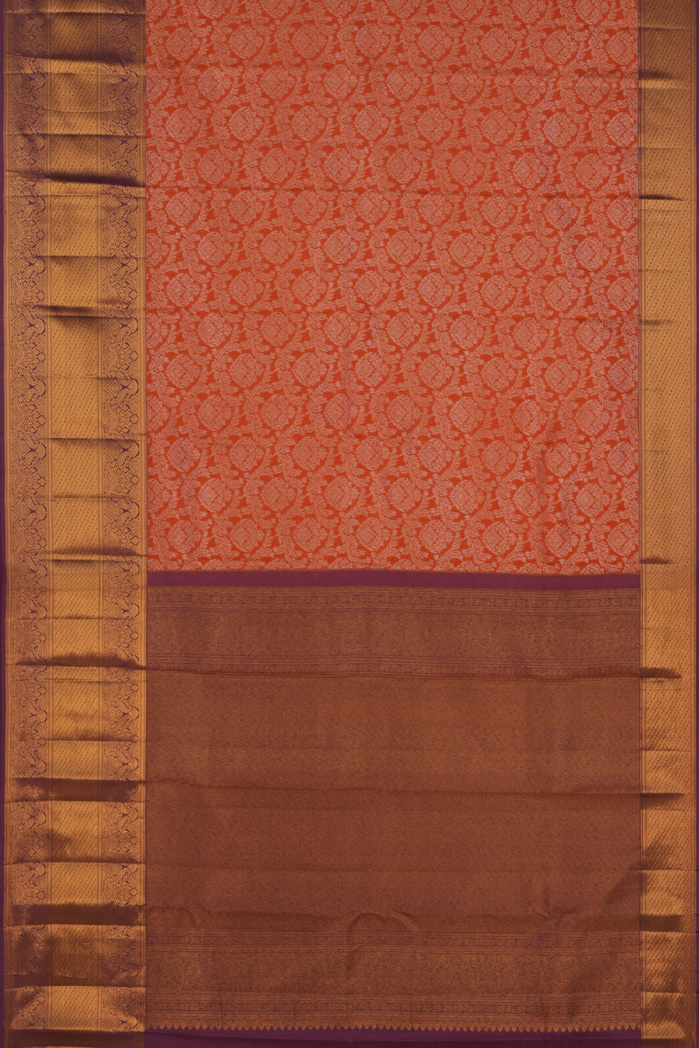 Image of Kanchipattu Brocade Orange Saree