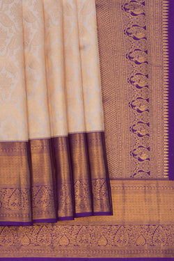 Image of Kanchipattu Brocade Off White Saree