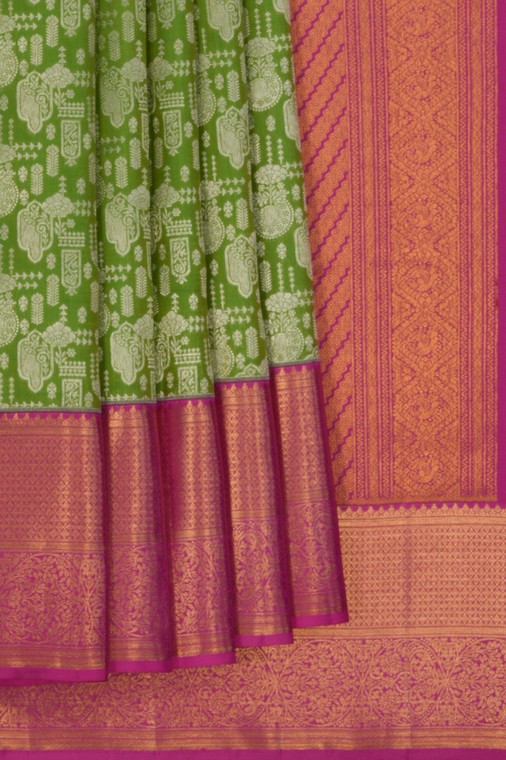 Kanchipattu Brocade Green Saree