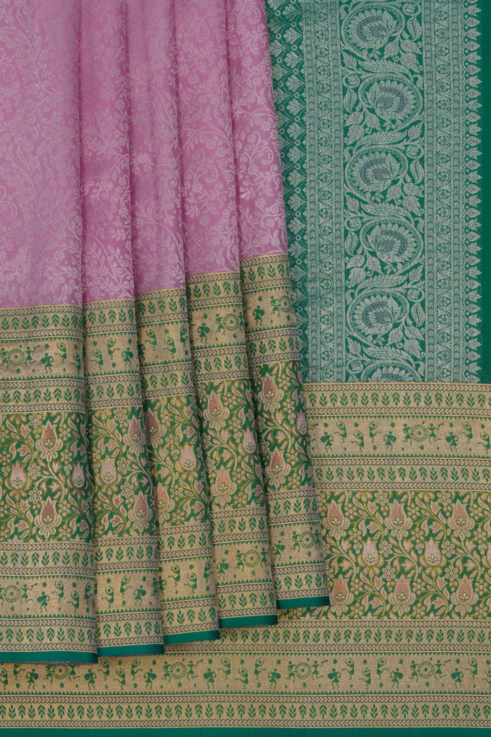 Image of Kanchipattu Brocade Pink Saree