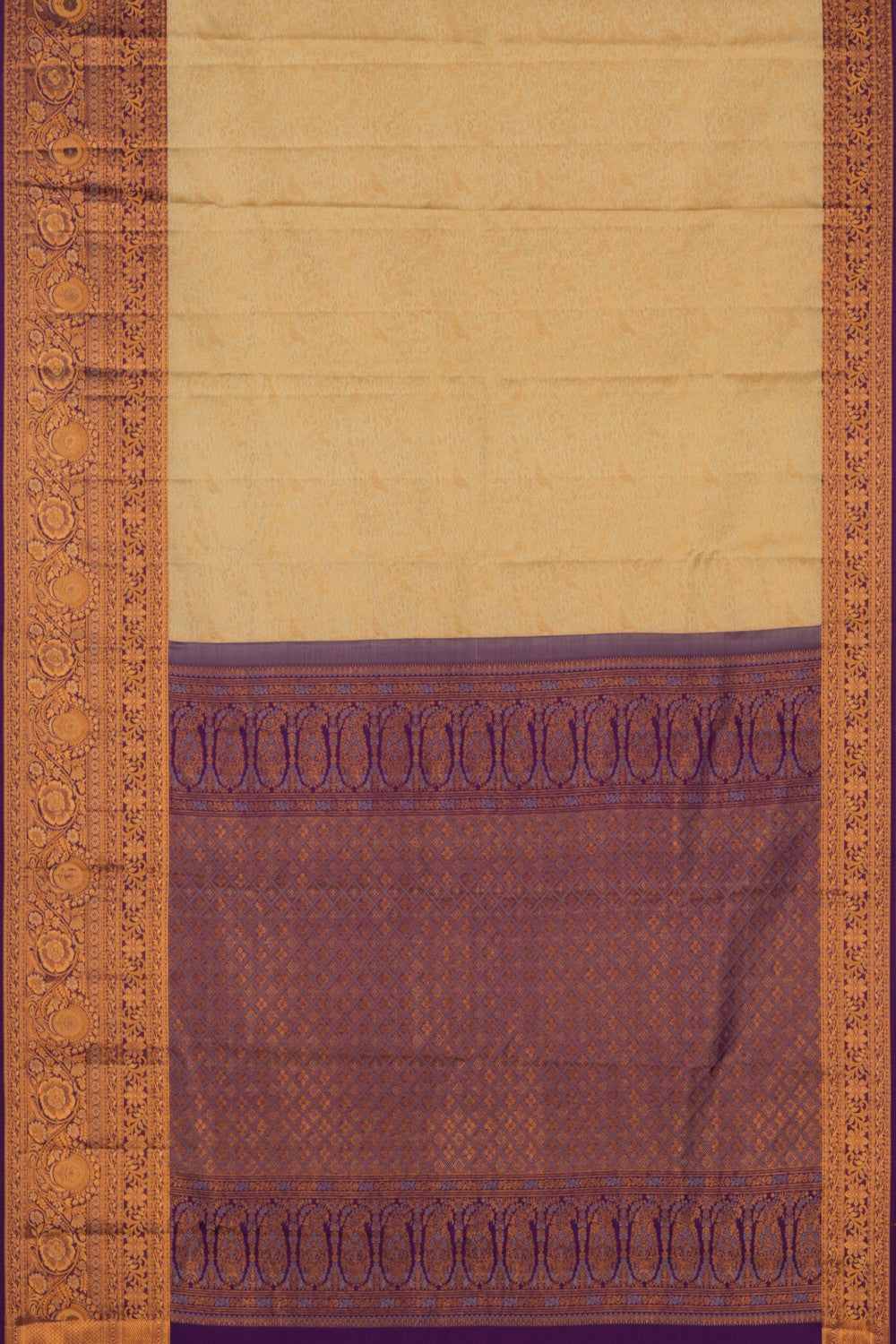 Image of Kanchipattu Brocade Off White Saree