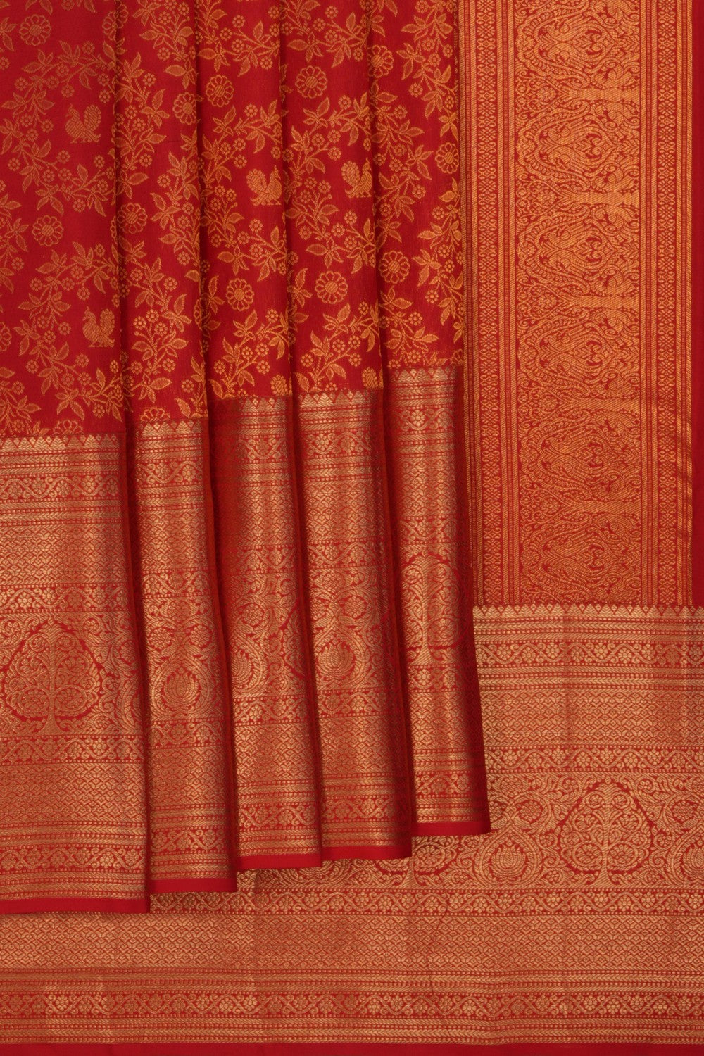 Kanchipattu Brocade Red Saree